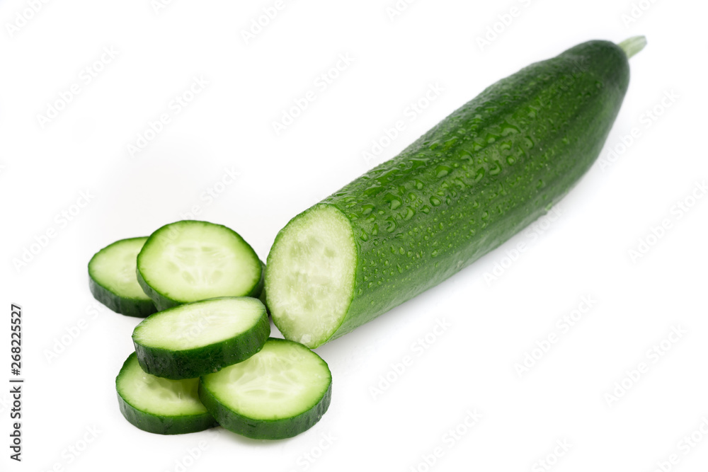 fresh cucumber on white background fresh cucumber on white background