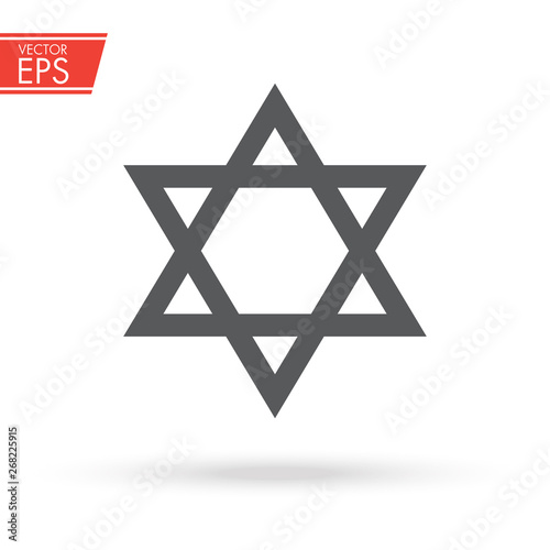 Star of David icon. Jewish religion sign. Judaism symbol. Hanukkah emblem.