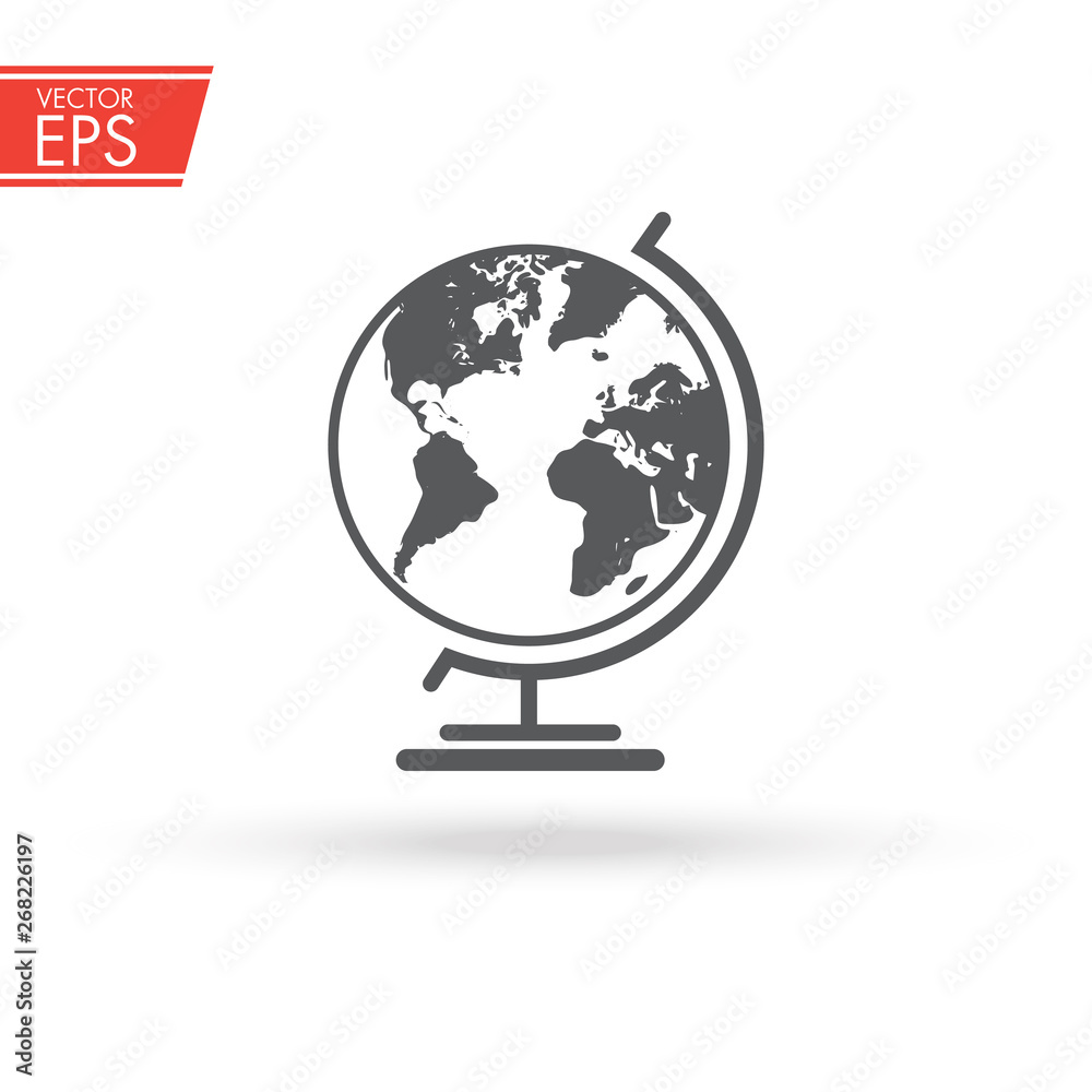 World Globe Icon. Planet earth sphere sign. Modern flat pictogram, business, marketing, internet concept. Trendy Simple vector symbol for web site design or button to mobile app. Logo illustration. World Globe Icon. Planet earth sphere sign. Modern flat pictogram, business, marketing, internet concept. Trendy Simple vector symbol for web site design or button to mobile app. Logo illustration.