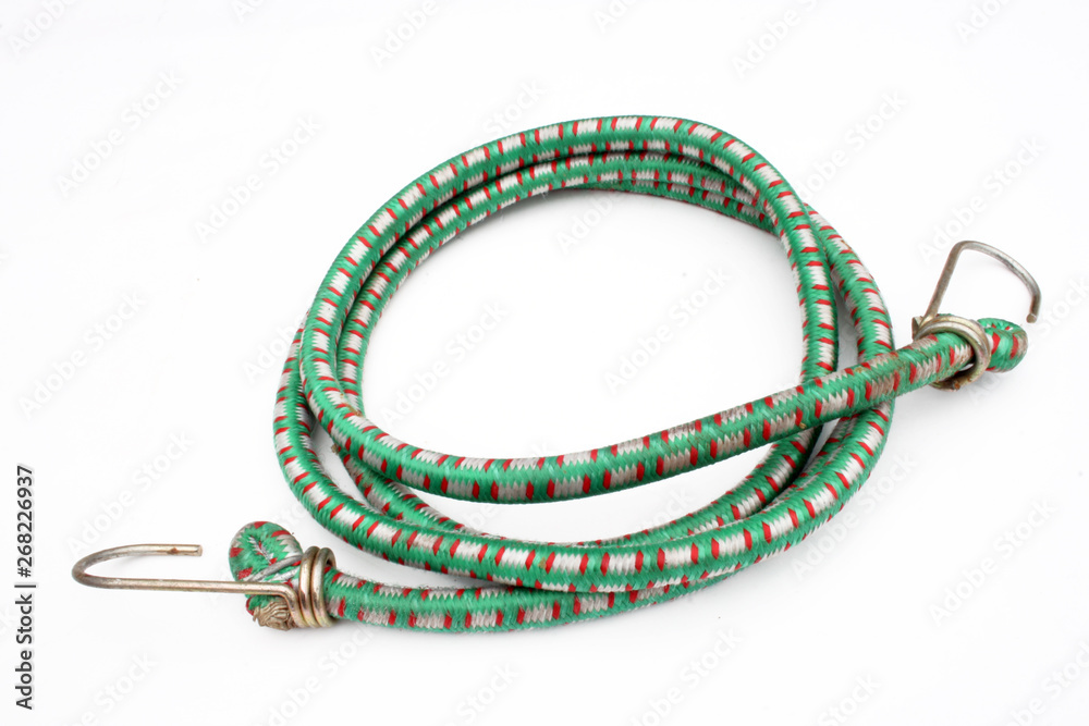 Fototapeta premium Elastic rubber safety belt at the white background