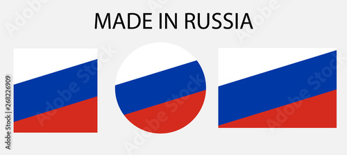 Free Download Made in the Russia vector icon set. Labels in colors of american flag isolated on white background. Product sticker from europe or Russia. Nation logo with flag. - GFXLoad