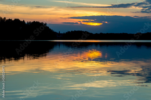 Beautiful sunset reflecting on a lake