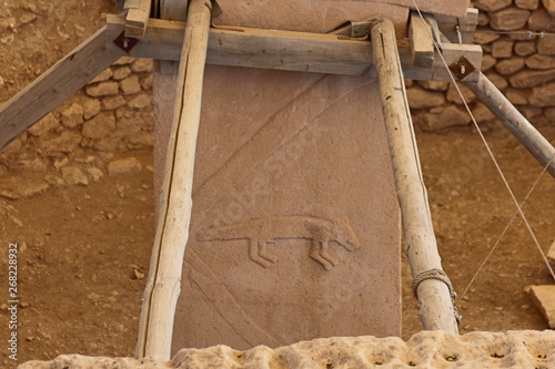 Gobeklitepe archaeological site Sanliurfa/Turkey. (Gobeklitepe The Oldest Temple of the World. Gobekli Tepe is a UNESCO World Heritage site.)  photo