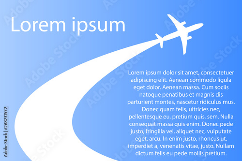 Travel airplane tourism vector banner design. World trip vacation background. Aircraft illustration. Travel poster. Around the world. Vacation. Trip to country. Travelling illustration.