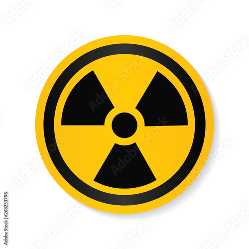 Ionizing radiation logo warning attention icon. Hazard radioactive Poison symbol. Alert Flat Vector illustration. Vector attention sign with exclamation mark icon. risk sign vector illustration.