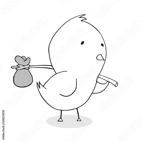 homeless chicken illustration