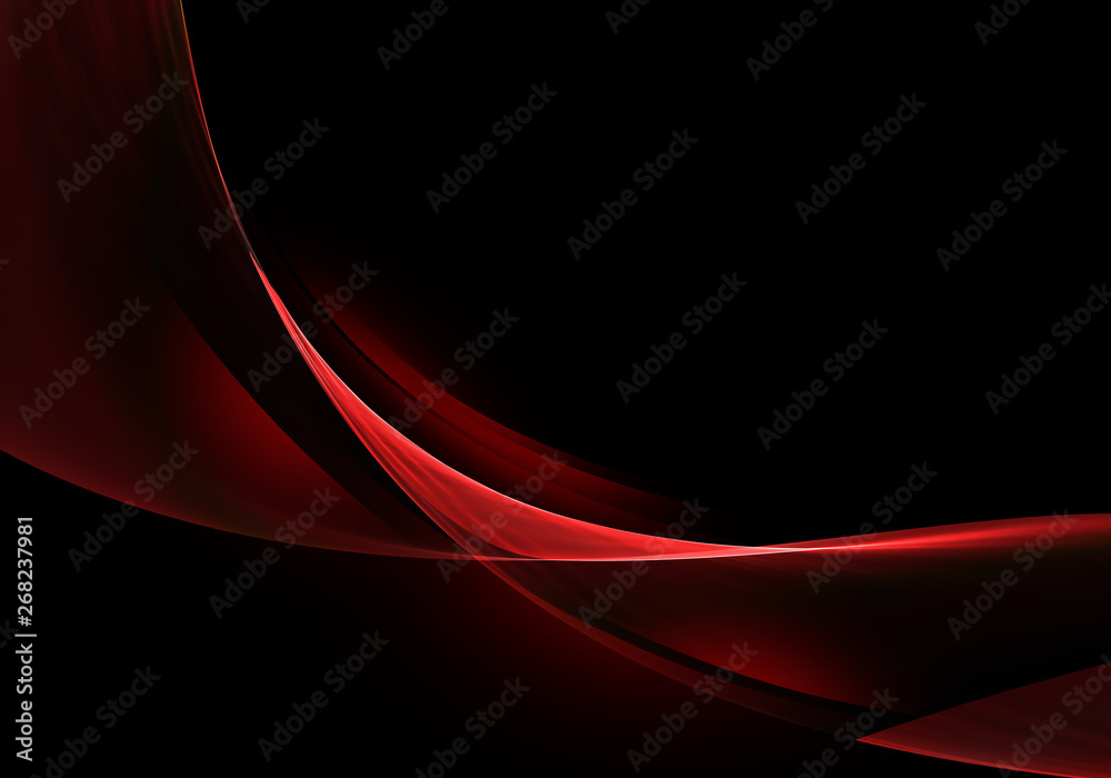 Abstract black background with dynamic red lines and space for your ...
