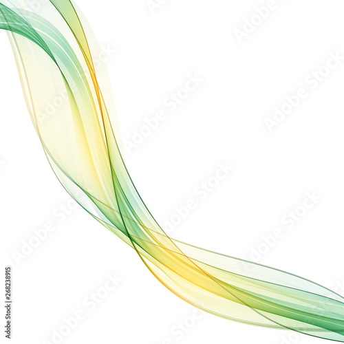 Yellow-green abstract wave. Layout for advertising. eps 10
