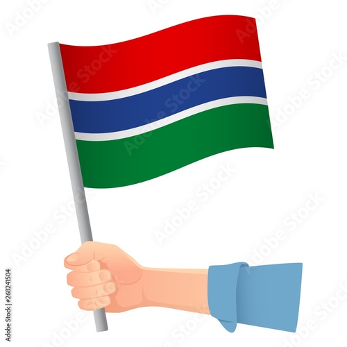 Gambia flag in hand