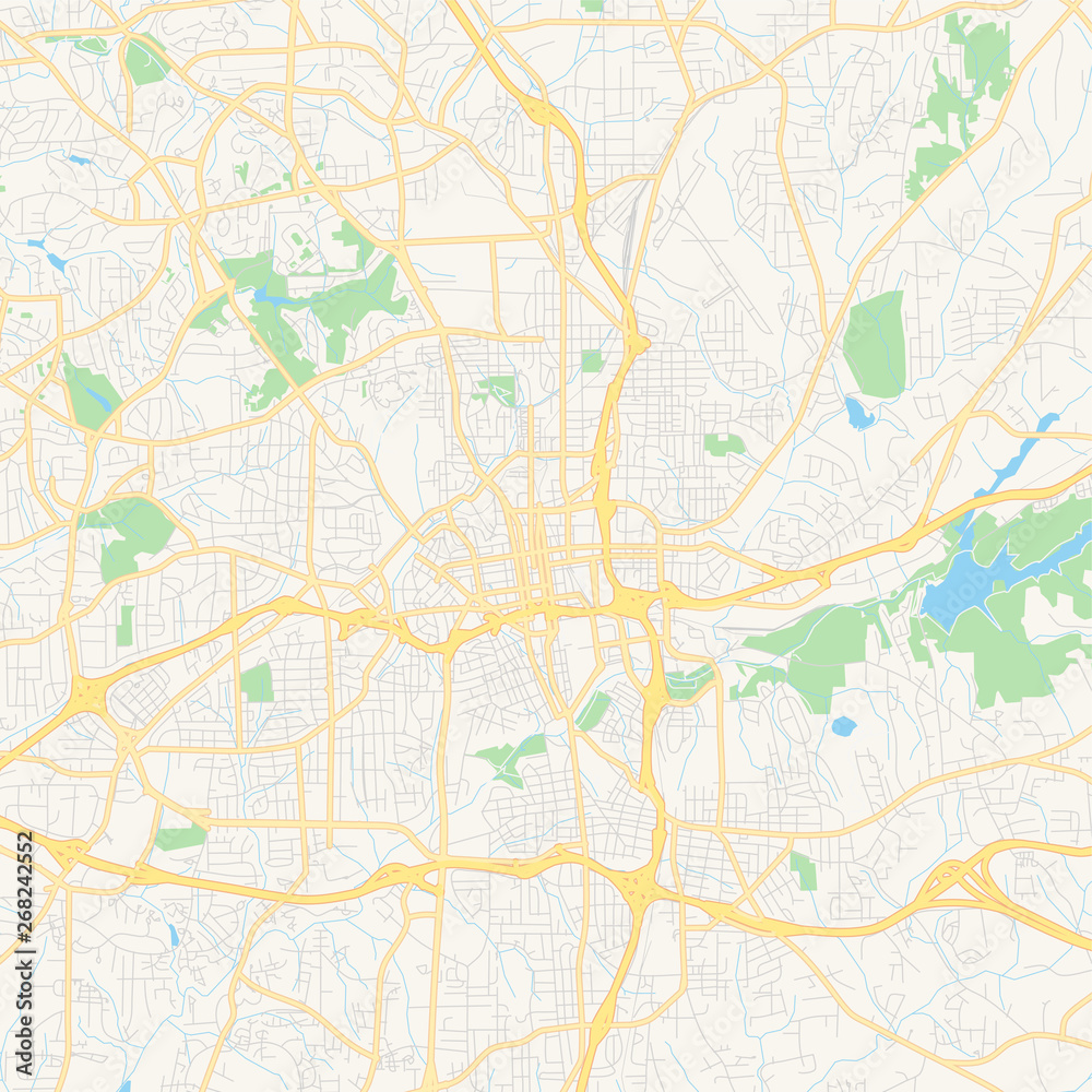 Empty vector map of Winston–Salem, North Carolina, USA
