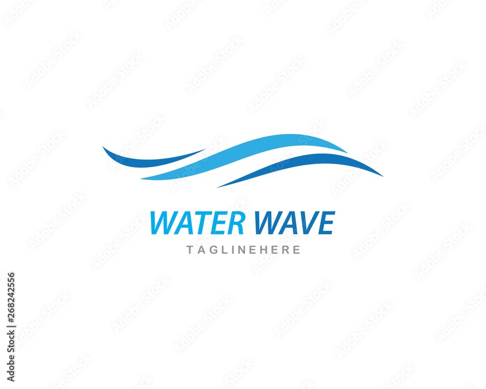 Water Wave symbol and icon Logo Template