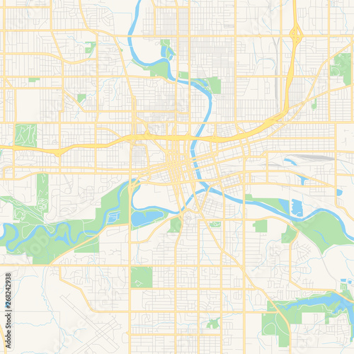 Empty vector map of Des Moines  Iowa  USA
