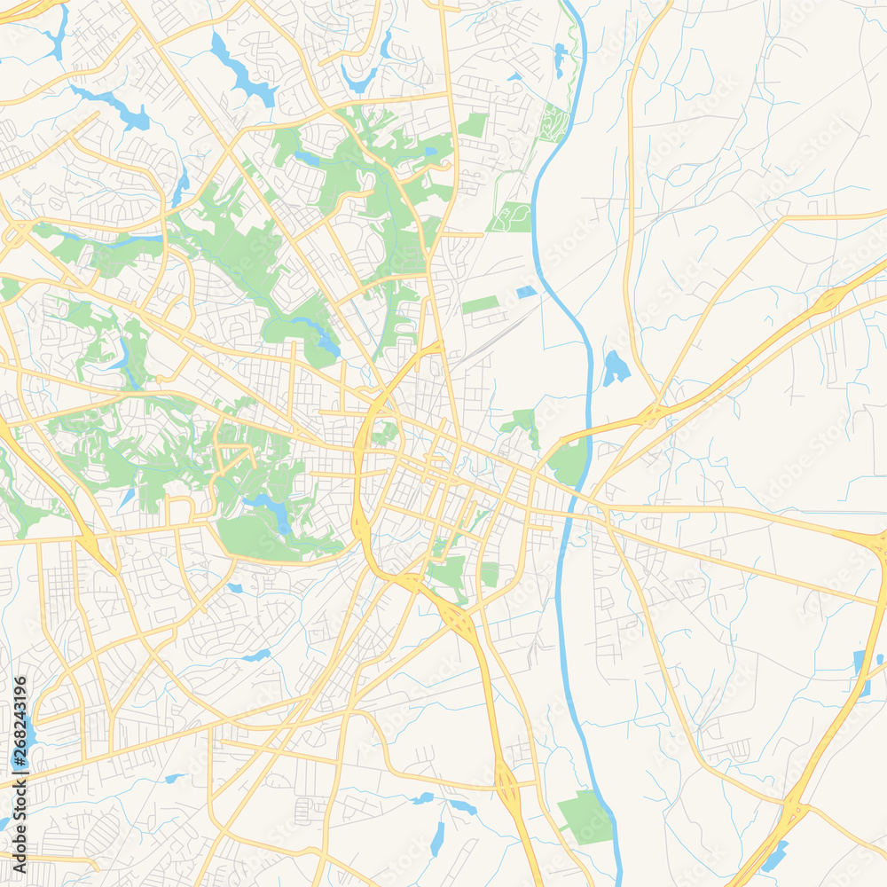Empty vector map of Fayetteville, North Carolina, USA