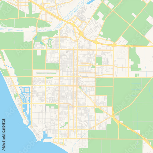 Empty vector map of Oxnard  California  USA