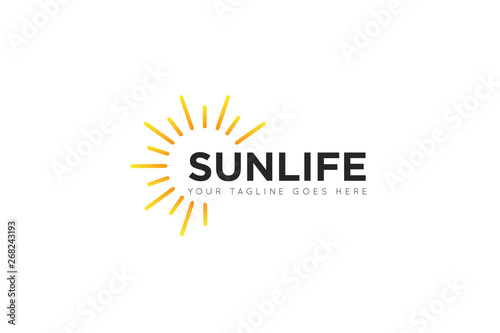 sun logo and icon vector illustration design template