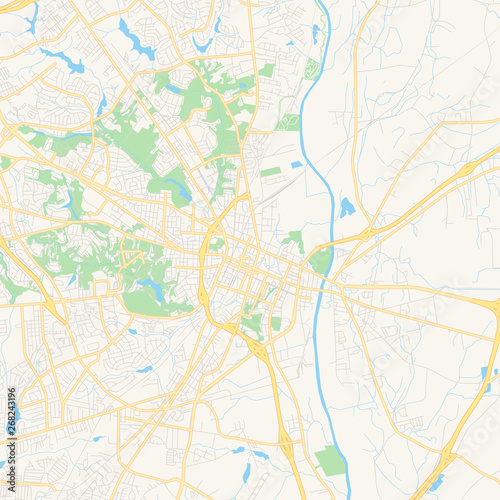 Empty vector map of Fayetteville, North Carolina, USA