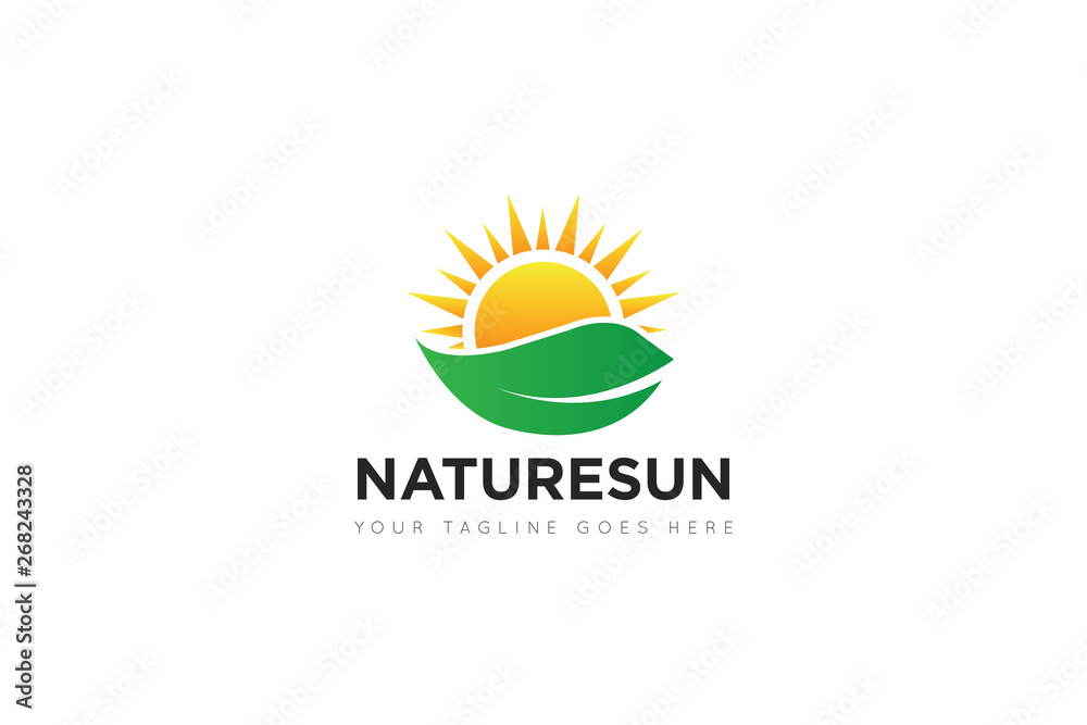 Obraz premium sun logo and icon vector illustration design template