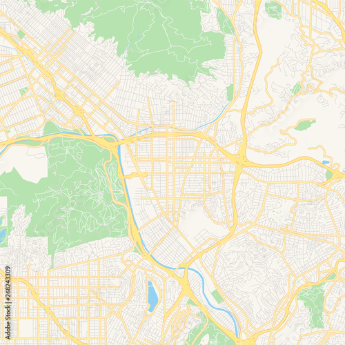 Empty vector map of Glendale  California  USA