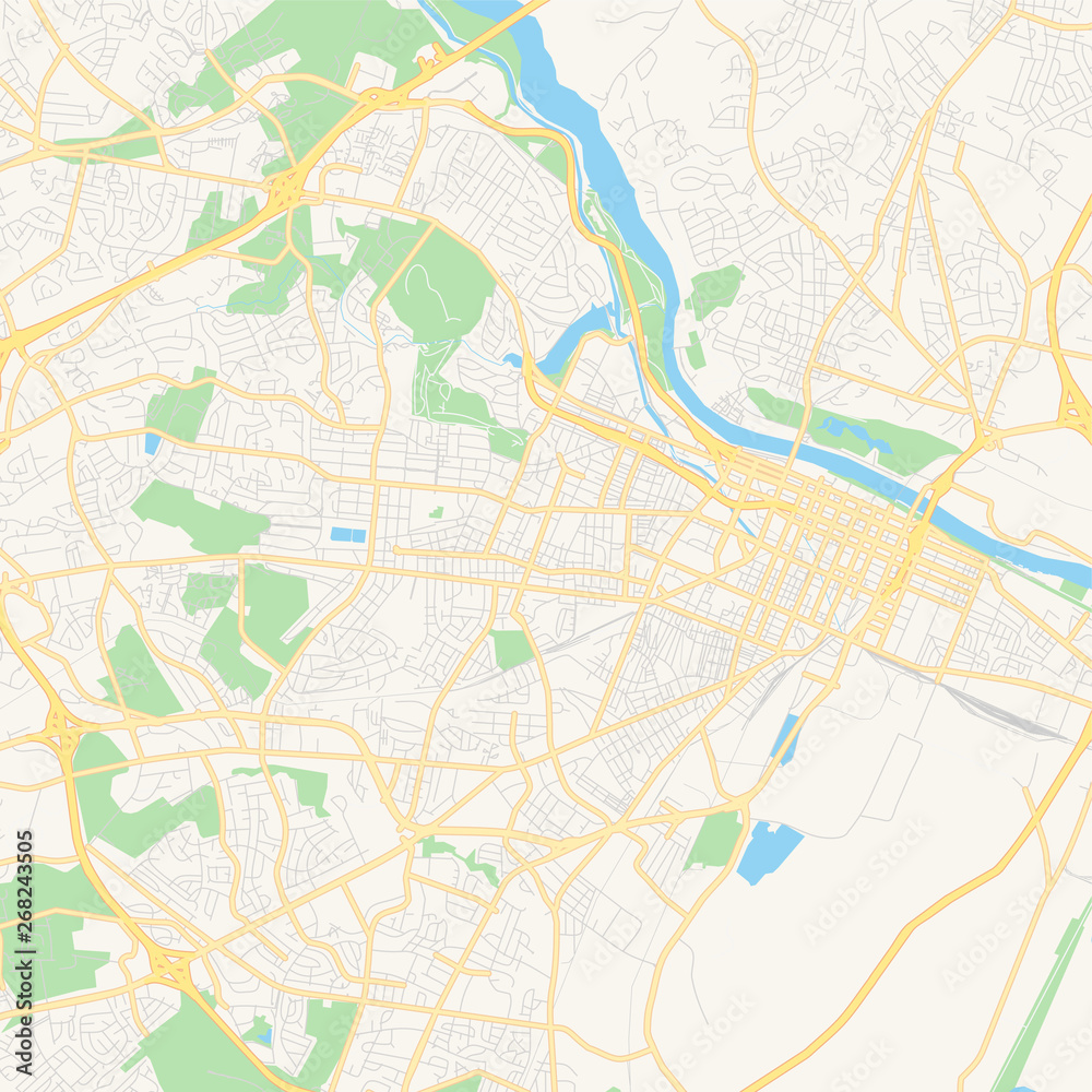 Empty vector map of Augusta, Georgia, USA