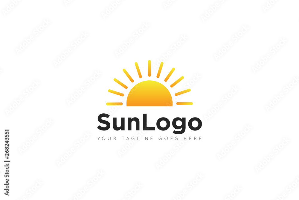 Fototapeta premium sun logo and icon vector illustration design template