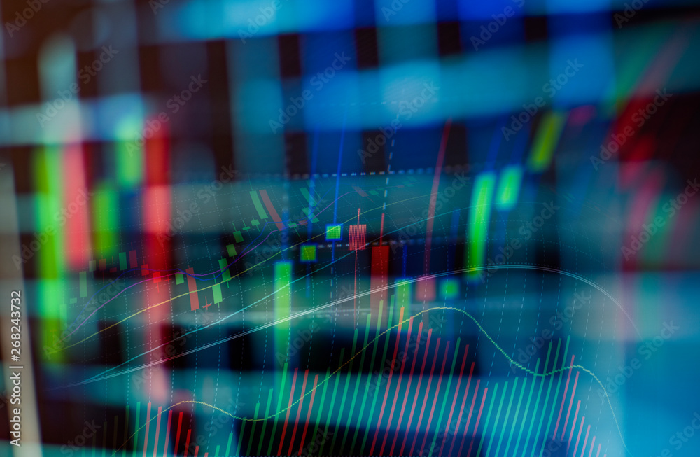 Business graph chart of stock market investment trading on digital display Business graph chart of stock market investment trading on digital display