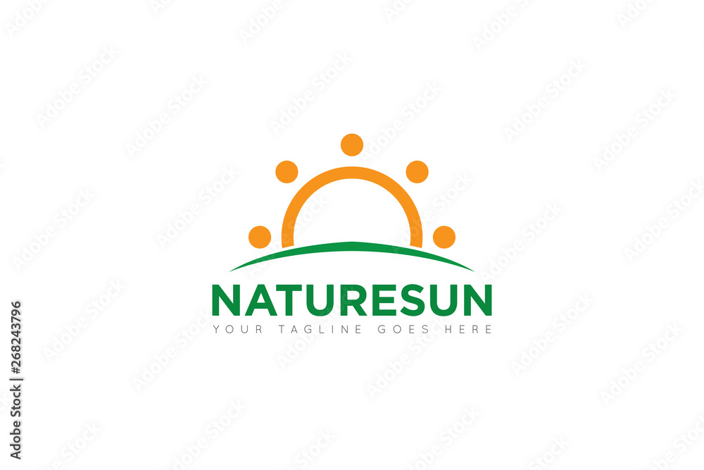 sun logo and icon vector illustration design template