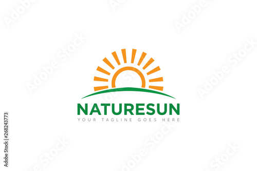 sun logo and icon vector illustration design template