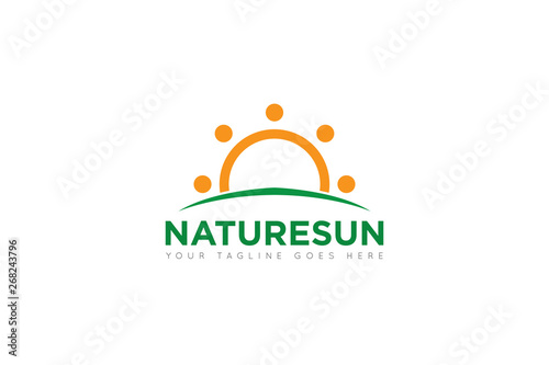 sun logo and icon vector illustration design template
