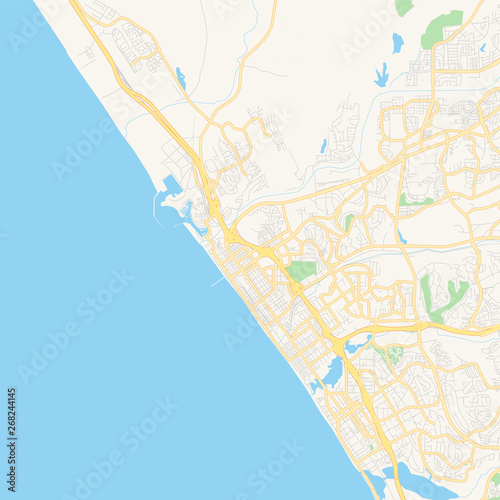 Empty vector map of Oceanside, California, USA