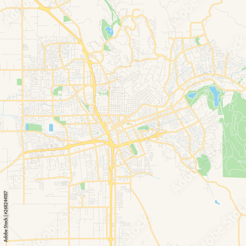 Empty vector map of Santa Rosa  California  USA