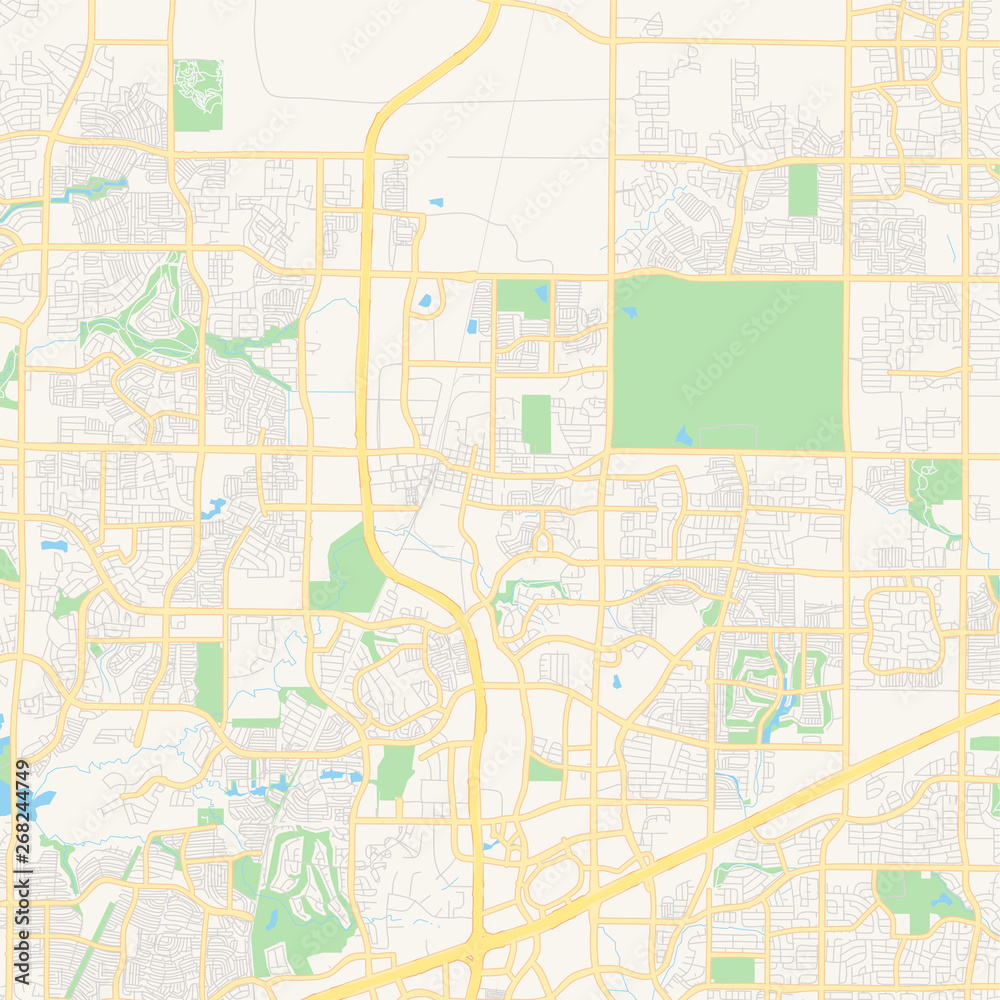 Empty vector map of Frisco, Texas, USA