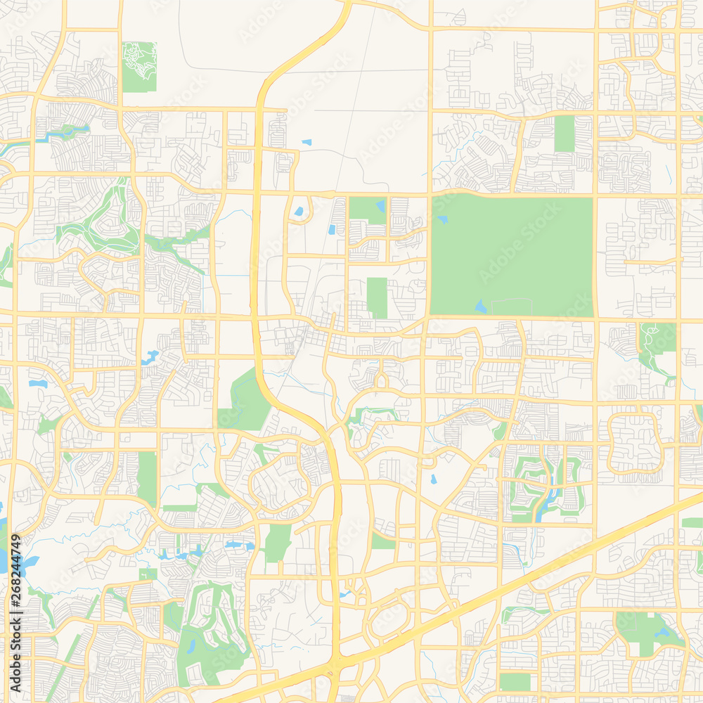 Empty vector map of Frisco, Texas, USA Empty vector map of Frisco, Texas, USA
