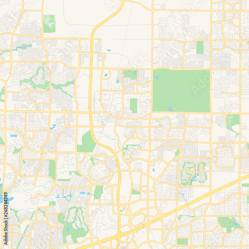 Obraz na plátne Empty vector map of Frisco, Texas, USA