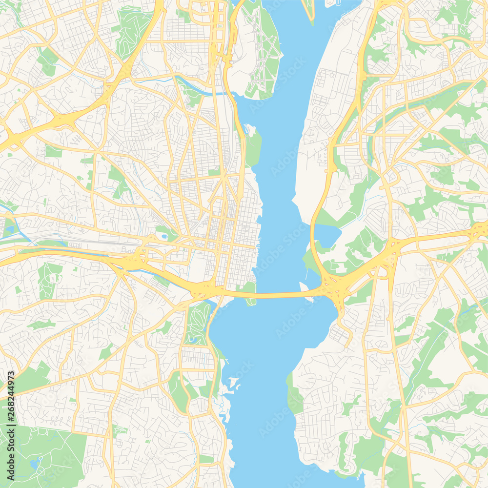 Naklejka premium Empty vector map of Alexandria, Virginia, USA
