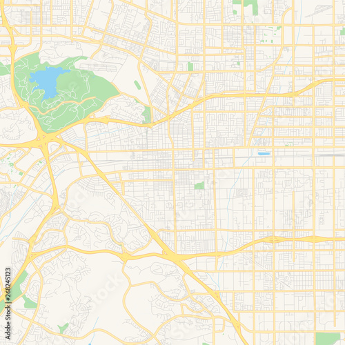 Empty vector map of Pomona  California  USA