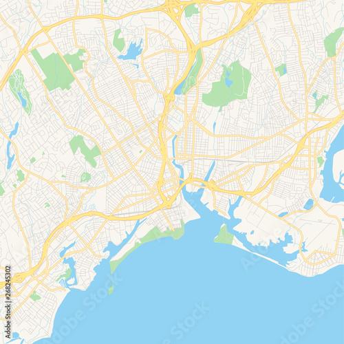Empty vector map of Bridgeport, Connecticut, USA