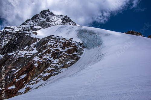 Obraz na płótnie Landscape view of glacier on before Cho La pass. Sagarmatha (Everest) National Park, Nepal. w salonie