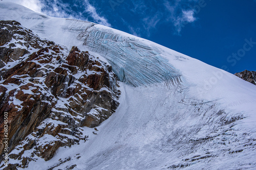 Obraz na płótnie Landscape view of glacier on before Cho La pass. Sagarmatha (Everest) National Park, Nepal. w salonie