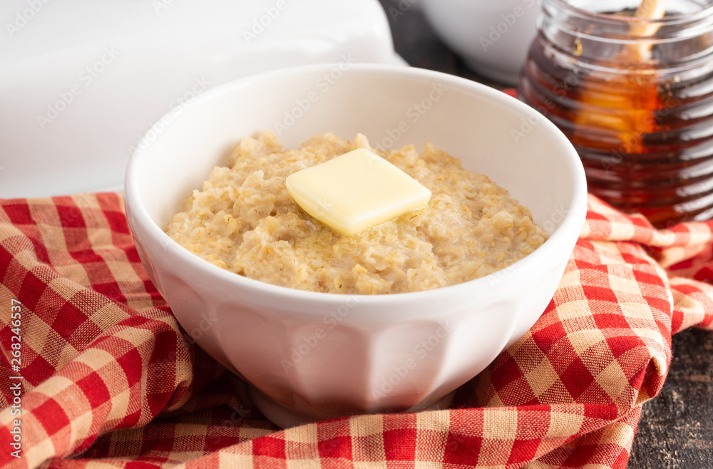 Oatmeal with Butter and Sweetened with Honey Oatmeal with Butter and Sweetened with Honey