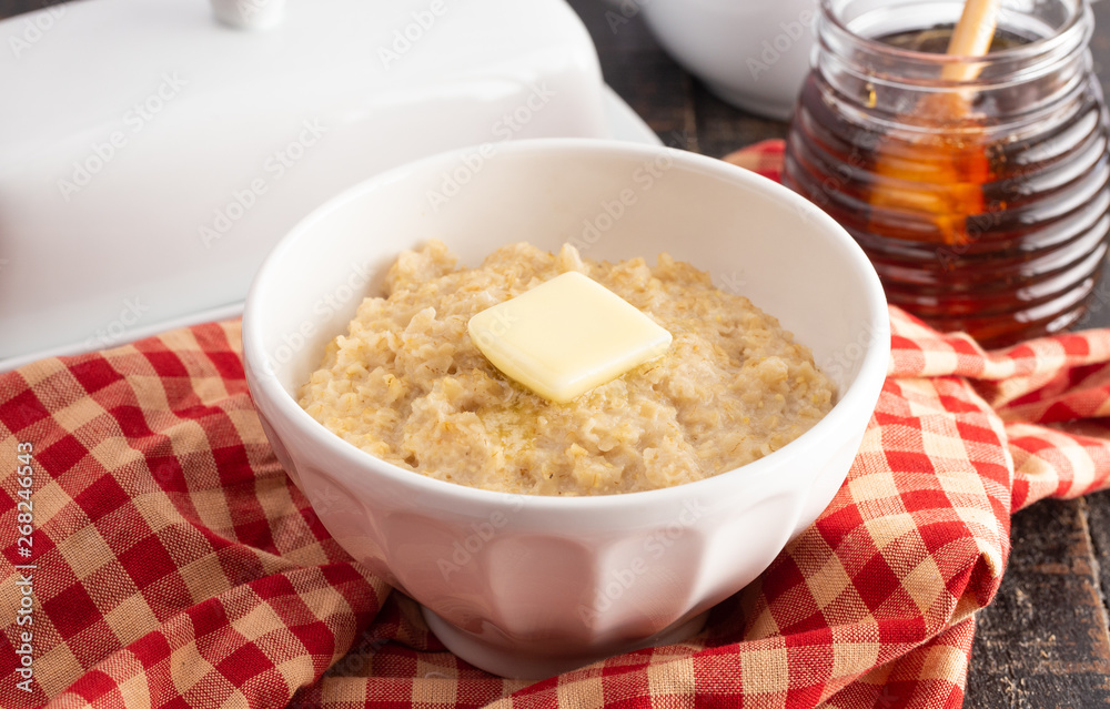 Oatmeal with Butter and Sweetened with Honey Oatmeal with Butter and Sweetened with Honey