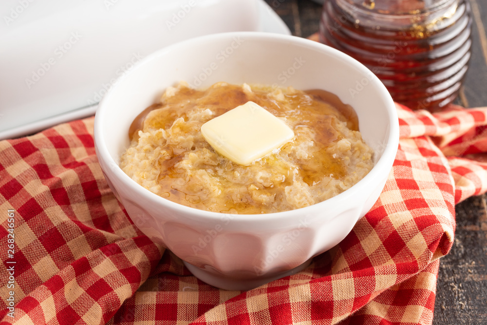 Oatmeal with Butter and Sweetened with Honey Oatmeal with Butter and Sweetened with Honey