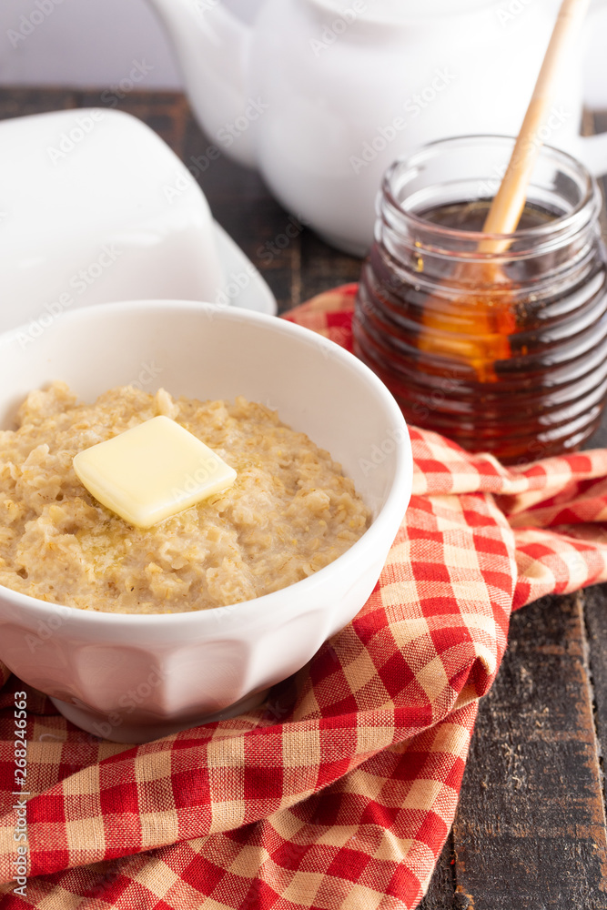 Oatmeal with Butter and Sweetened with Honey Oatmeal with Butter and Sweetened with Honey