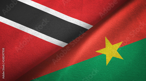 Trinidad and Tobago and Burkina Faso two flags textile cloth, fabric texture 