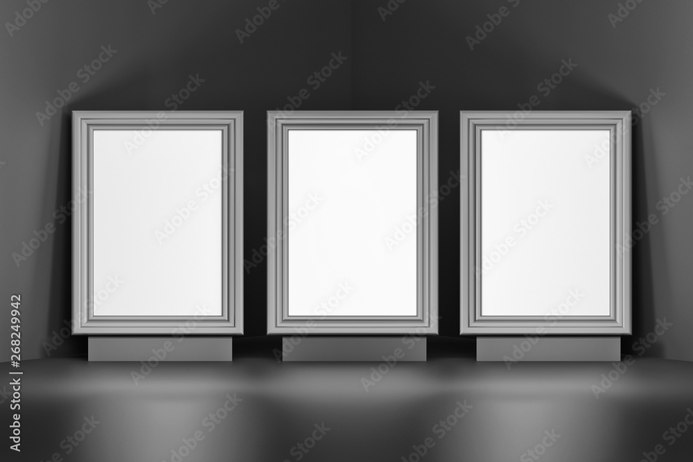Three picture frames in black color Three picture frames in black color