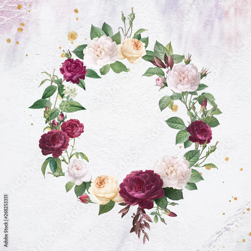 Romantic floral wreath