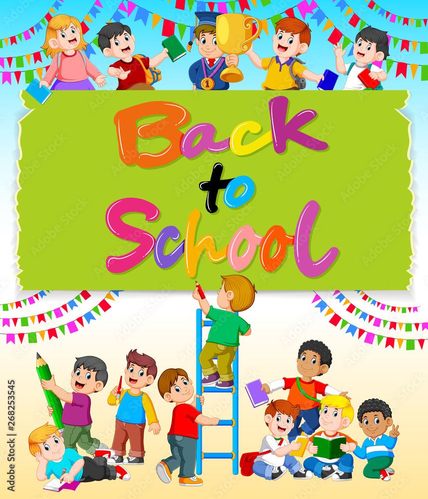 the back to school wallpaper with the happy student around it the back to school wallpaper with the happy student around it