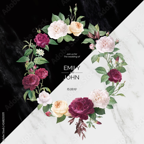 Floral wedding invitation