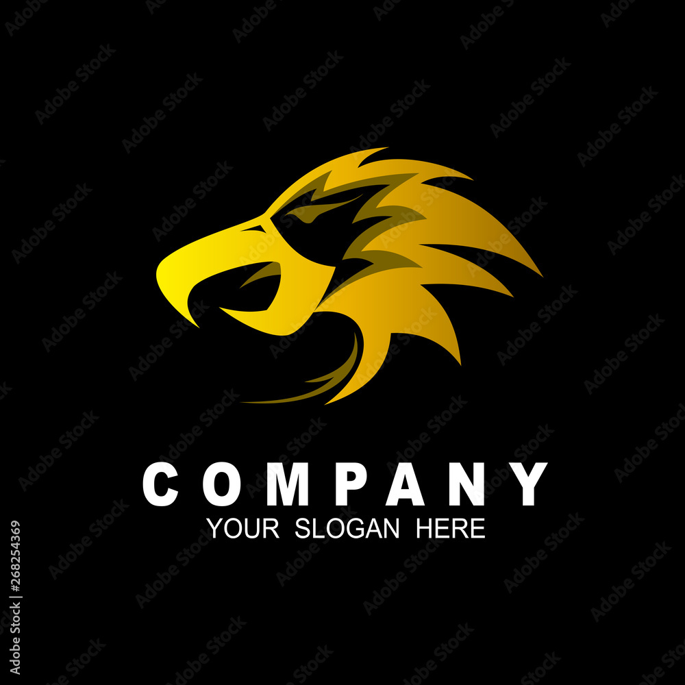 Fototapeta premium Furious eagle head sport vector logo concept isolated on withe background