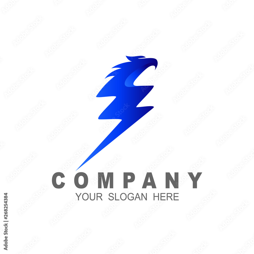 Fototapeta premium Eagle logo, eagle logo symbolizes lightning and electricity