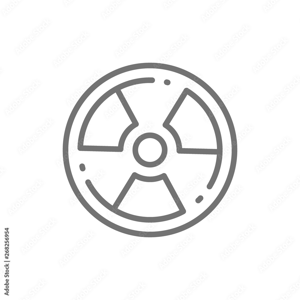 Radioactive warning sign, radiation, nuclear line icon. Radioactive warning sign, radiation, nuclear line icon.